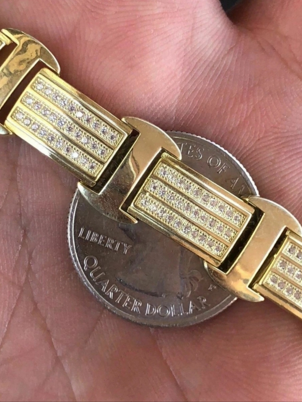 14k Gold Plated 8ct Icy Hip Hop Bracelet Custom NEW - Picture 7 of 7